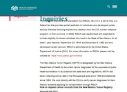 UNM Cancer Registry - RECA/Downwinder Inquiries