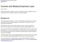 CDC Coroner and Medical Examiner